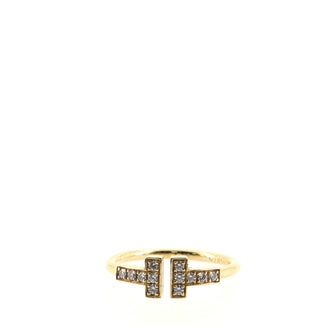 Tiffany & Co. T Wire Ring 18K Yellow Gold with Diamonds