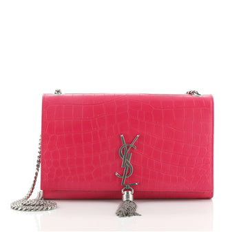 Saint Laurent Classic Monogram Tassel Crossbody Bag Crocodile