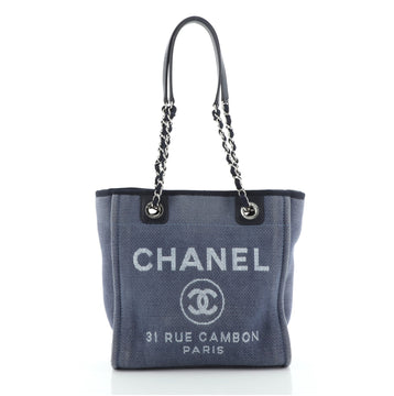 Chanel North South Deauville Tote Canvas Small