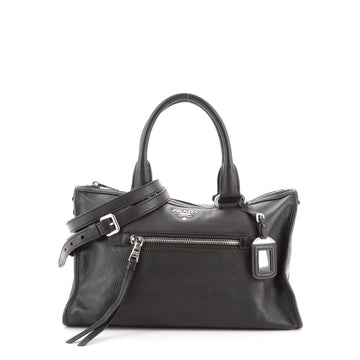 Prada Front Zip Convertible Satchel Vitello Phenix Medium