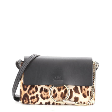 Chloe Faye Shoulder Bag Calf Hair and Leather Small