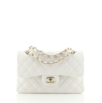 Chanel Classic Double Flap Bag Quilted Caviar Small White 691983