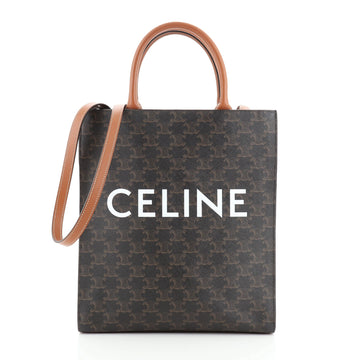 Celine Vertical Cabas Tote Triomphe Coated Canvas Small
