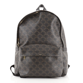 Celine Front Pocket Backpack Triomphe Coated Canvas Medium