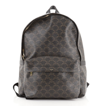 Celine Front Pocket Backpack Triomphe Coated Canvas Medium