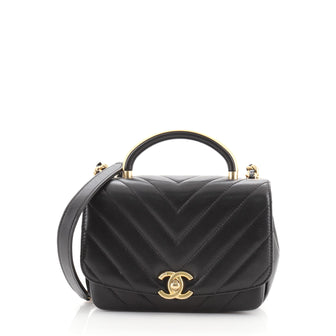 Chanel Carry Around Flap Bag Chevron Caviar Mini