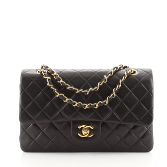 Chanel Vintage Classic Double Flap Bag Quilted Lambskin Medium