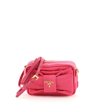 Prada Bow Camera Crossbody Bag Tessuto Small