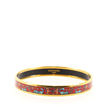 Hermes Bangle Bracelet Printed Enamel Narrow