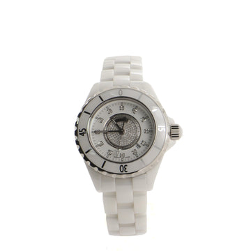 Chanel J12 Pave Quartz Watch Ceramic and Stainless Steel with Diamond Indicators 29