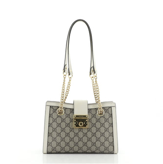 Gucci Padlock Chain Tote GG Coated Canvas Small