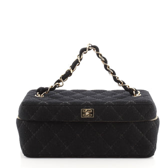 Chanel VIntage Chain Handle Vanity Bag Quilted Jersey