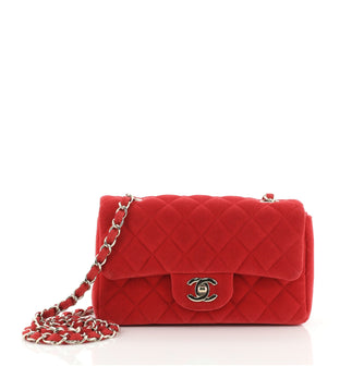 Chanel Classic Single Flap Bag Quilted Velvet Mini