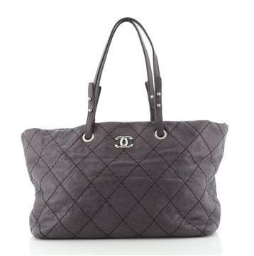 Chanel On The Road Tote Quilted Leather Small