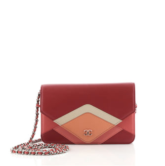 Chanel Envelop CC Wallet on Chain Chevron Lambskin