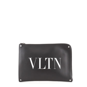 Valentino VLTN Zip Clutch Printed Leather
