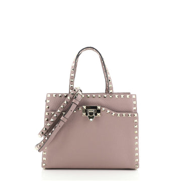 Valentino Rockstud Flip Lock Convertible Shoulder Bag Leather Small