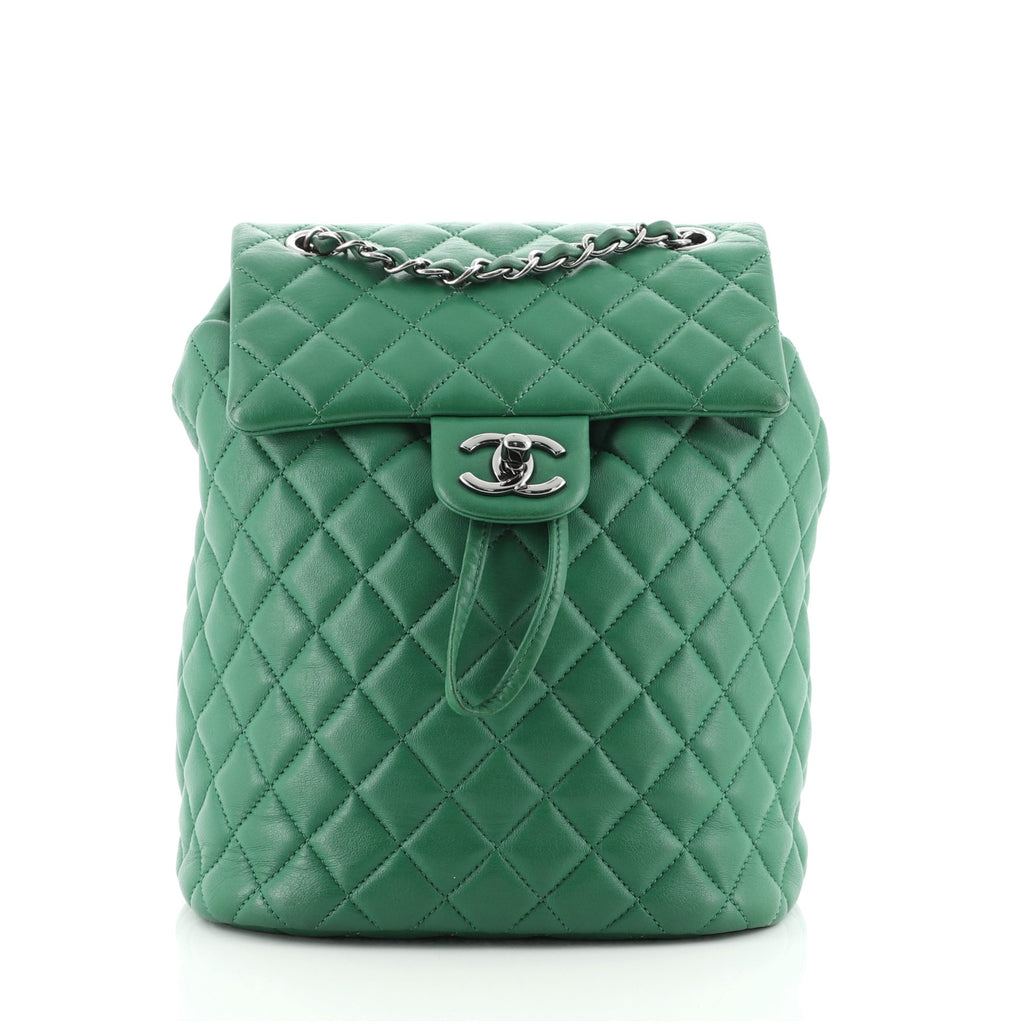 Chanel Urban Spirit Backpack Quilted Lambskin Small Green 69286164