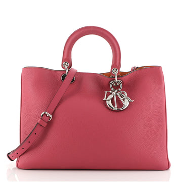 Christian Dior Diorissimo Tote Pebbled Leather Large