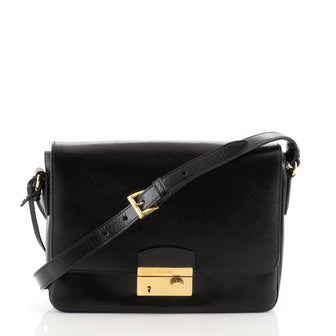 Prada Sound Crossbody Vernice Saffiano Leather Small