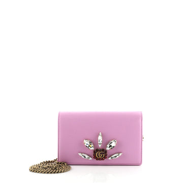 Gucci GG Marmont Chain Wallet Embellished Leather Mini