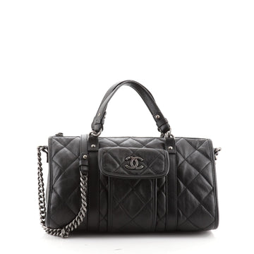 Chanel Casual Riviera Bowling Bag Quilted Calfskin Medium