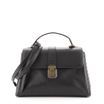 Bottega Veneta Piazza Top Handle Bag Leather with Intrecciato Detail Medium