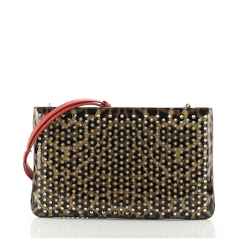 Christian Louboutin Loubiposh Clutch Printed Spiked Patent