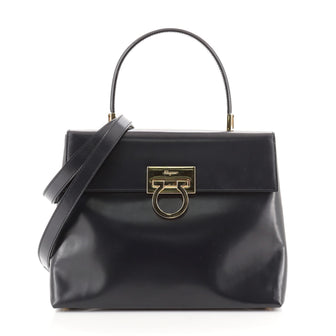 Salvatore Ferragamo Gancini Convertible Top Handle Bag Leather Medium