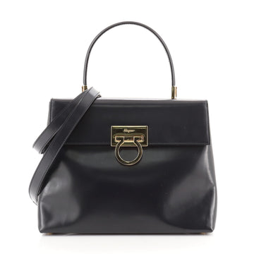 Salvatore Ferragamo Gancini Convertible Top Handle Bag Leather Medium