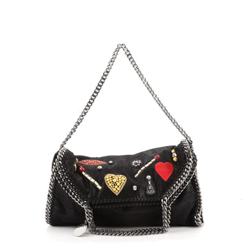 Stella McCartney Falabella Fold Over Bag Embellished Shaggy Deer