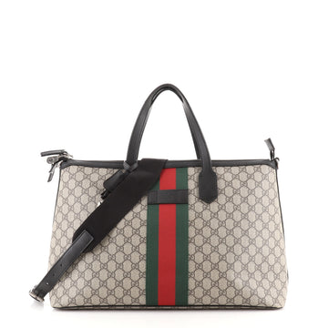 Gucci Web Duffle Bag GG Coated Canvas Medium