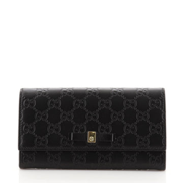 Gucci Bow Continental Wallet Guccissima Leather