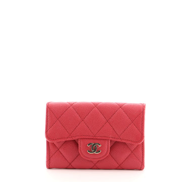 Chanel Classic Flap Card Case Quilted Caviar