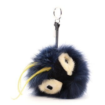 Fendi Monster Bug Bag Charm Fur with Leather