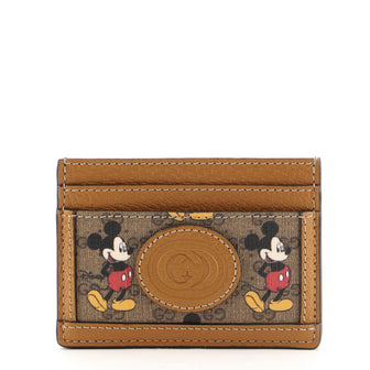 Gucci Disney Mickey Mouse Card Holder Printed Mini GG Coated Canvas