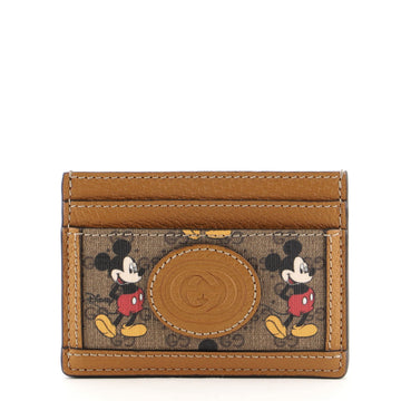 Gucci Disney Mickey Mouse Card Holder Printed Mini GG Coated Canvas