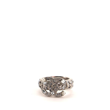 Chanel CC Ring Metal with Crystal and Faux Pearl