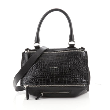 Givenchy Pandora Bag Leather with Crocodile Embossed Detail and Suede Medium
