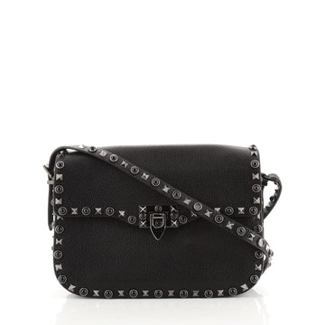 Valentino Rolling Rockstud Crossbody Bag Leather with Cabochons Medium