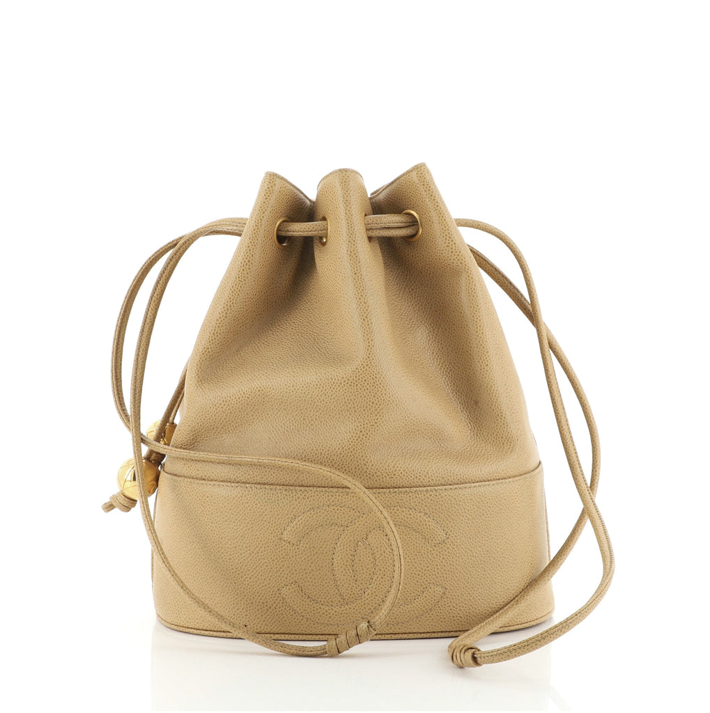 Chanel Vintage CC Drawstring Backpack - Neutrals Backpacks