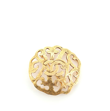 Chanel Vintage Swirling CC Brooch Metal
