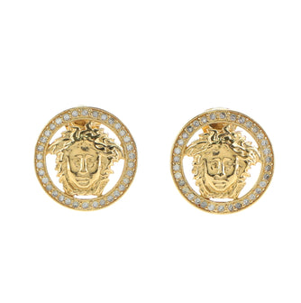 Versace Medusa Stud Earrings Metal with Rhinestone