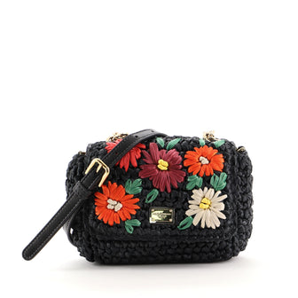 Dolce & Gabbana Miss Kate Crossbody Bag Embellished Raffia Mini