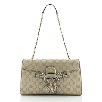 Gucci Emily Chain Flap Bag Guccissima Leather Medium