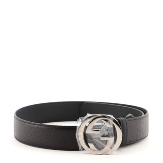 Gucci Interlocking G Belt Guccissima Leather Wide