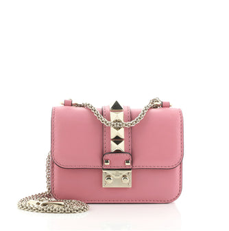 Valentino Glam Lock Shoulder Bag Leather Small