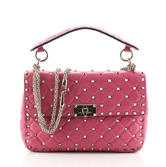 Valentino Rockstud Spike Flap Bag Quilted Leather Medium