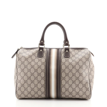 Gucci Vintage Web Boston Bag GG Coated Canvas Large