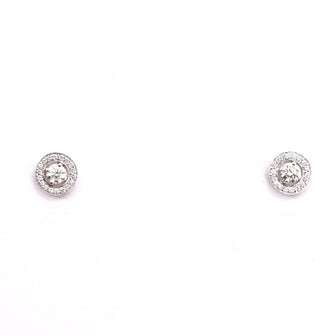 Boucheron Ava Round Stud Earrings 18K White Gold with Diamonds